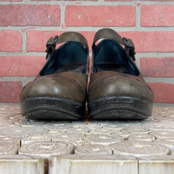 Dansko Fanny Studded Gray and Brown Taupe Maryjane Wedge 9.5 - Picture 3 of 16